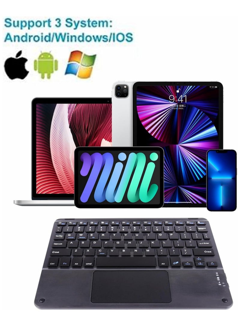 Rock Pow Wireless Bluetooth Keyboard and Mouse Combo with Touchpad 10 inch Portable Rechargeable Slim Keyboard for iPad Pro iPad Air iPad 9.7 iPad 10.2 iPad Mini and Other iOS Android Windows Tablet Computer and Phone Devices Universal - Image 2