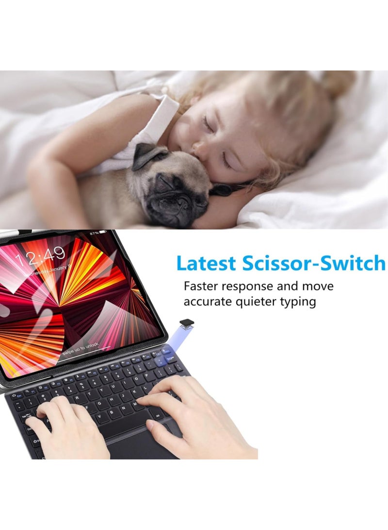 Rock Pow Wireless Bluetooth Keyboard and Mouse Combo with Touchpad 10 inch Portable Rechargeable Slim Keyboard for iPad Pro iPad Air iPad 9.7 iPad 10.2 iPad Mini and Other iOS Android Windows Tablet Computer and Phone Devices Universal - Image 4