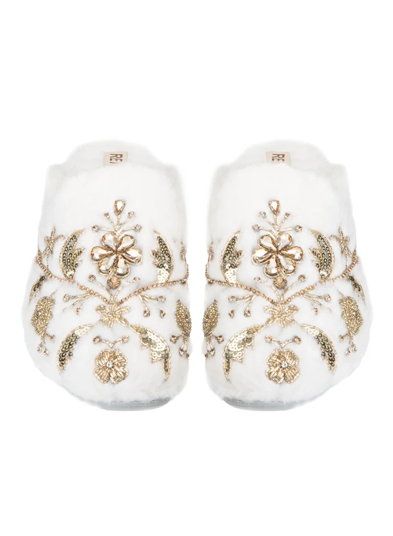 RETTROSE Faux Fur Front-Covered Slippers