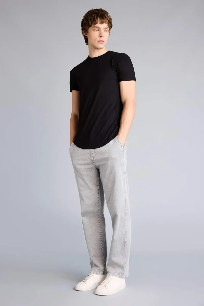 ديفاكتو Long Muscle Fit Crew Neck Short Sleeve T-Shirt
