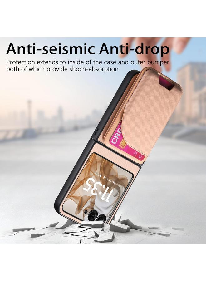 اس-توب جراب لهاتف Motorola Razr 40 مصنوع من الجلد الصناعي مع حقيبة بطاقات وغطاء خلفي مغناطيسي للهاتف - Image 5