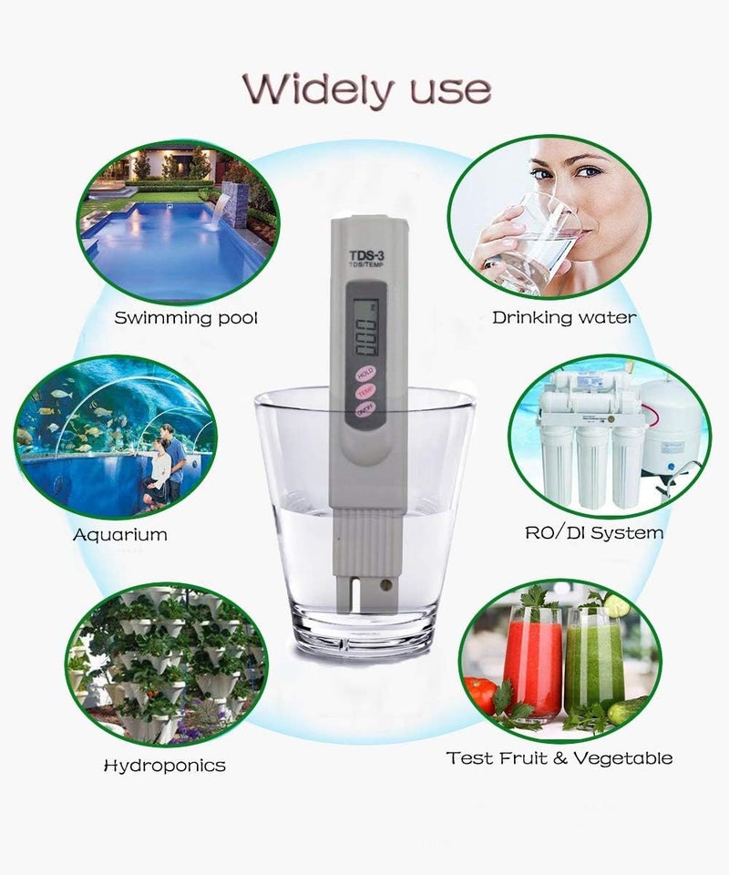 SCIENISH Water Quality Tester, Accurate and Reliable, TDS Meter, EC Meter & Temperature Meter 3 in 1, 0-9990ppm, Ideal Water Test Meter for Drinking Water, Aquariums, etc. - Image 4