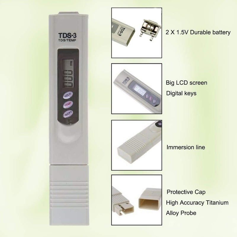 SCIENISH Water Quality Tester, Accurate and Reliable, TDS Meter, EC Meter & Temperature Meter 3 in 1, 0-9990ppm, Ideal Water Test Meter for Drinking Water, Aquariums, etc. - Image 5