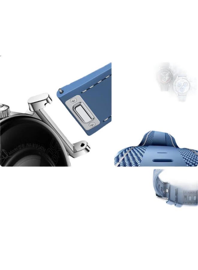 WP Compatible Nylon Silicone Sports Watch Band With Detachable Buckle For Huawei Watch Gt5/5 Pro/Gt4/Watch4/3 Pro/New, Universal 46/48Mm Dial, Light Blue - Image 3