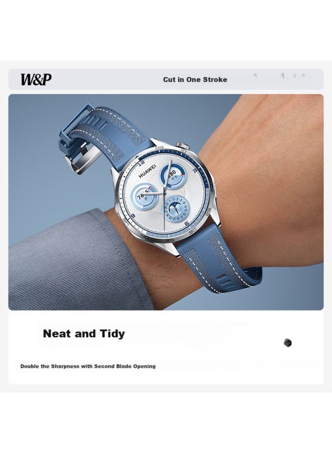 WP W&p Compatible Nylon Silicone Sports Watch Band With Detachable Buckle For Huawei Watch Gt5/5 Pro/gt4/watch4/3 Pro/new, Universal 46/48mm Dial, Light Blue - Image 4