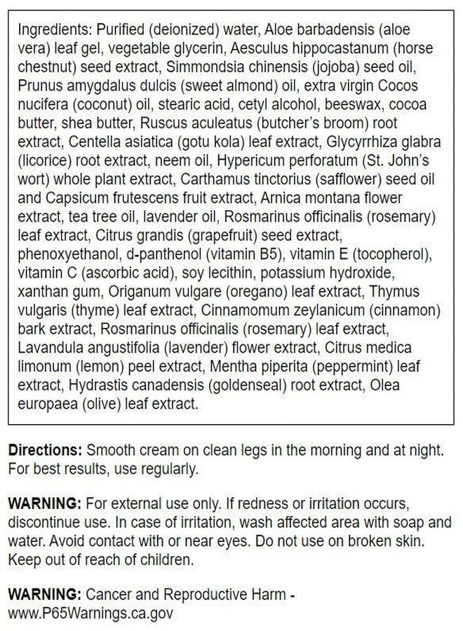 Swanson Leg Vein Essentials Cream - 4 fl Ounce (118 ml) - Supportive Cream for Healthy Leg Veins and Circulation - Image 2