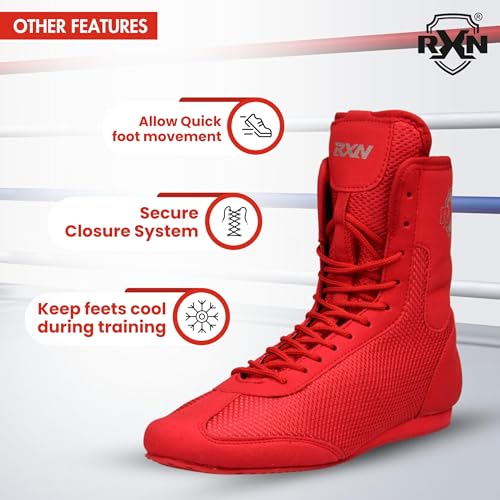 RXN Boxing Shoes (Red, Numeric_5) - Image 3