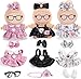iBayda Chic Style 3 Sets 17cm Doll Clothes Accessories Set Include 3 Dresses 3 Hairpin 1 Shoes 1 Glasses 1 Bag Doll Not Included - Image 2