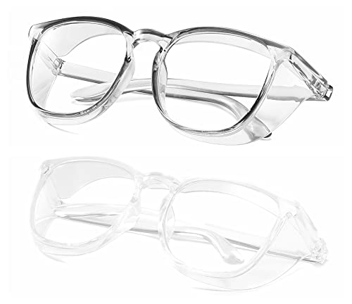 Alsenor Safety Glasses Anti Fog Goggles Protective Eyewear Blue Light Blocking Anti Dust UV Protection Glasses For Men Women (2 Pack(grey+transparent)) - Image 1