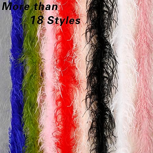Soarer Green Ostrich Feather Boa - 2Yards 1Ply Long Boas for Party,Home Decor,DIY Craft Sewing(Lime Green) - Image 5