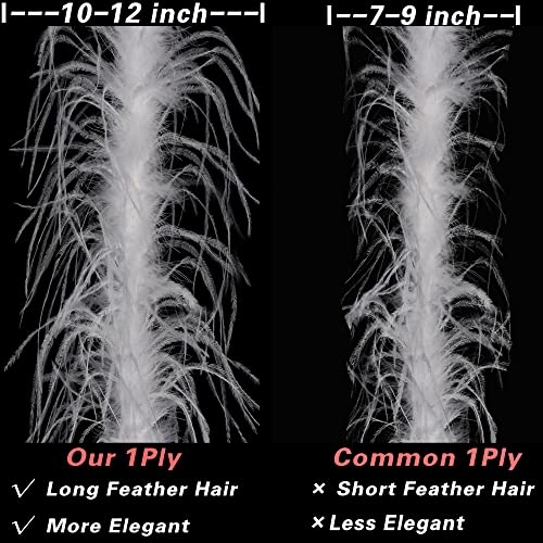 Soarer Green Ostrich Feather Boa - 2Yards 1Ply Long Boas for Party,Home Decor,DIY Craft Sewing(Lime Green) - Image 3