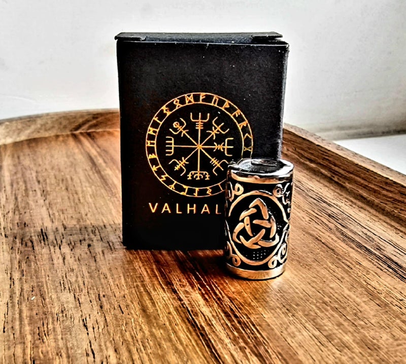 VALHALLA Hair Beads Opener, Viking Beard Bead 316L Steel Silver Stainless Steel Large Runes - Image 5