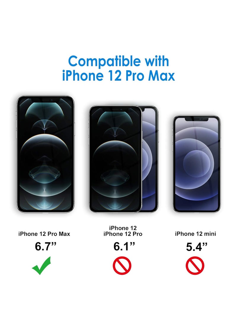 BORTONY iPhone 12 Pro Max Case Cover Magnetic Support Wireless Charging Full-Body Protective Cover with Camera Lens Protection Cover For iPhone 12 Pro Max - Image 2