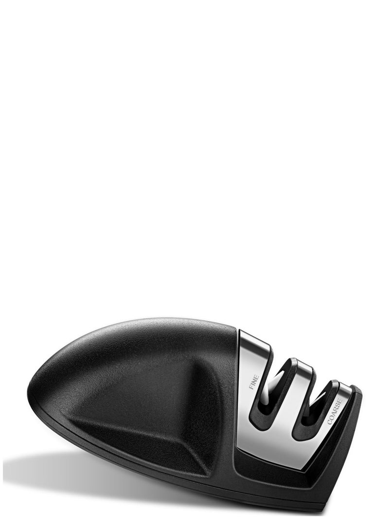 Excefore Knife Sharpener, 2-Stage Preset Coarse & Fine Slots Knife Sharpening, Professional Knife Sharpeners for Kitchen Knives, Stable Non-Slip Base, Compact for Easy Storage (Black)  - Image 1