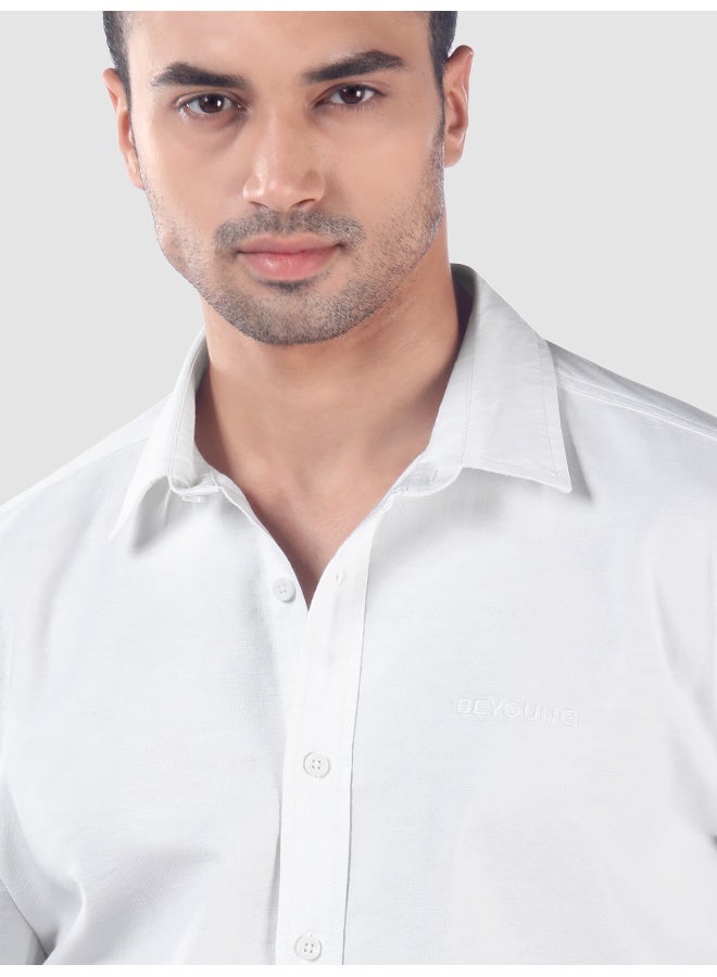 Beyoung White Oxford Cotton Shirt  - Image 4