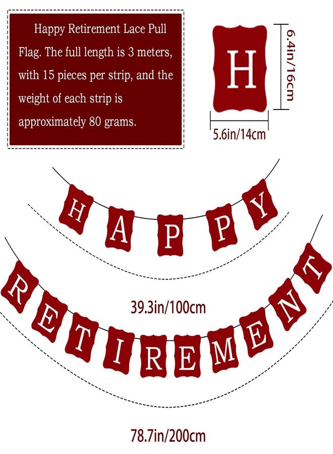 Zeptrix 21Pcs Happy Retirement Party Decorations for Men Women,Red Funny Retirement Banner Hanging Swirls Paper Kit Outdoor Indoor Bunting Garland Sign Teacher Retired Banners Office Farewell Decor Supplies - Image 2