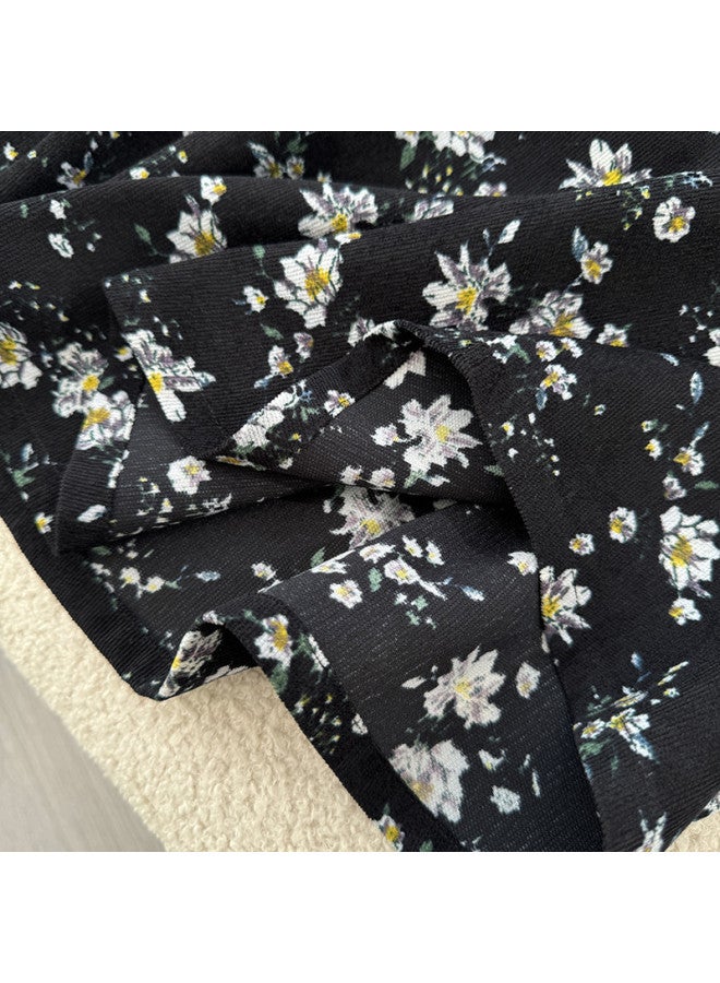 XINYANG Floral Print Midi Skirt 2025 Early Autumn Elastic Waist Plus Size Slimming A-Line Draped Corduroy Skirt - Image 5