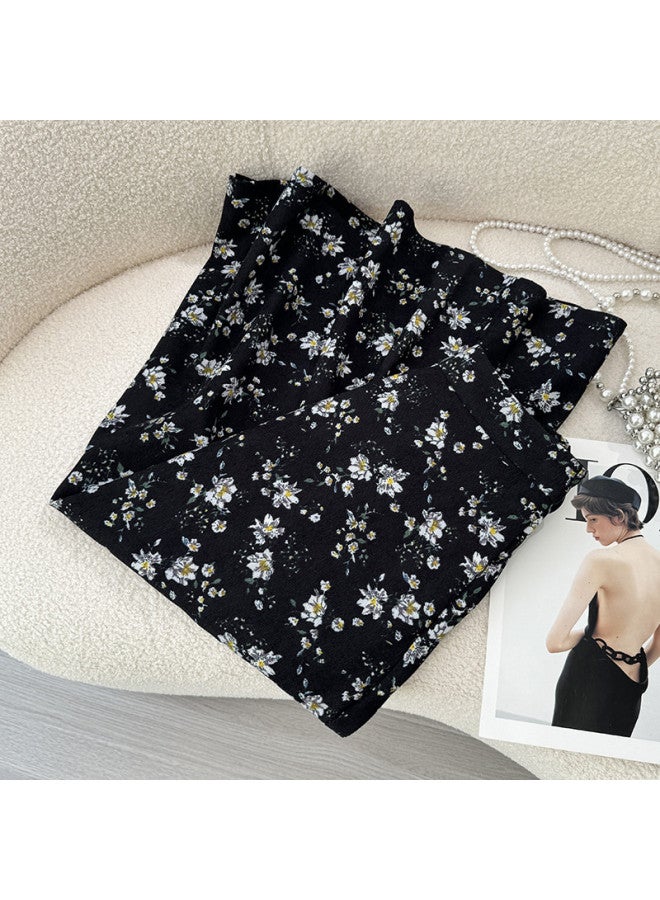 XINYANG Floral Print Midi Skirt 2025 Early Autumn Elastic Waist Plus Size Slimming A-Line Draped Corduroy Skirt - Image 3