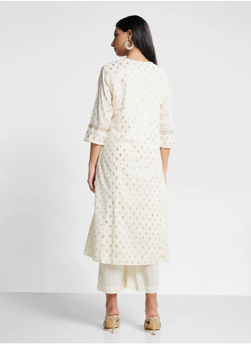 بيبا Kurta With Palazo & Dupatta Set