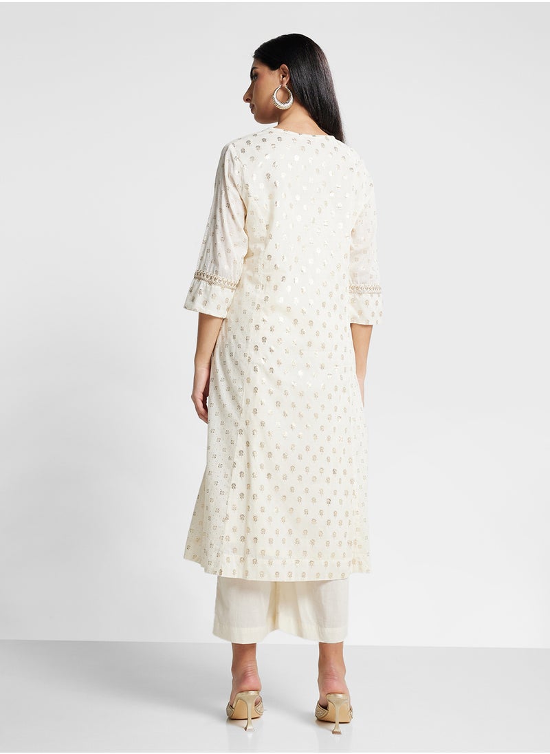 Biba Kurta With Palazo & Dupatta Set  - Image 2