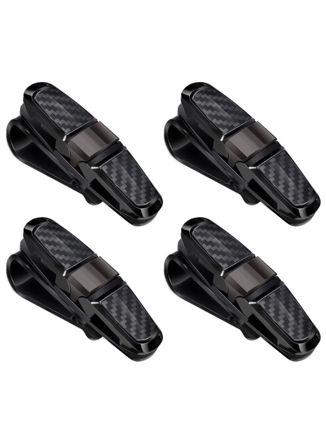 4 Pcs Sunglasses Holders for Car Sun Visor, Glasses Ticket Card Clip Mount Hanger, Double-Ends Clip 180 Degree Rotational Car Visor Accessories - Image 1