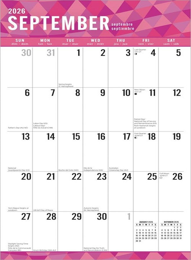 Plato 2026 Plato Jumbo Grid Large Print 12" x 12" Monthly Wall Calendar (9798330706631) - Image 4