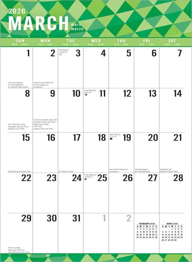 Plato 2026 Plato Jumbo Grid Large Print 12" x 12" Monthly Wall Calendar (9798330706631) - Image 3