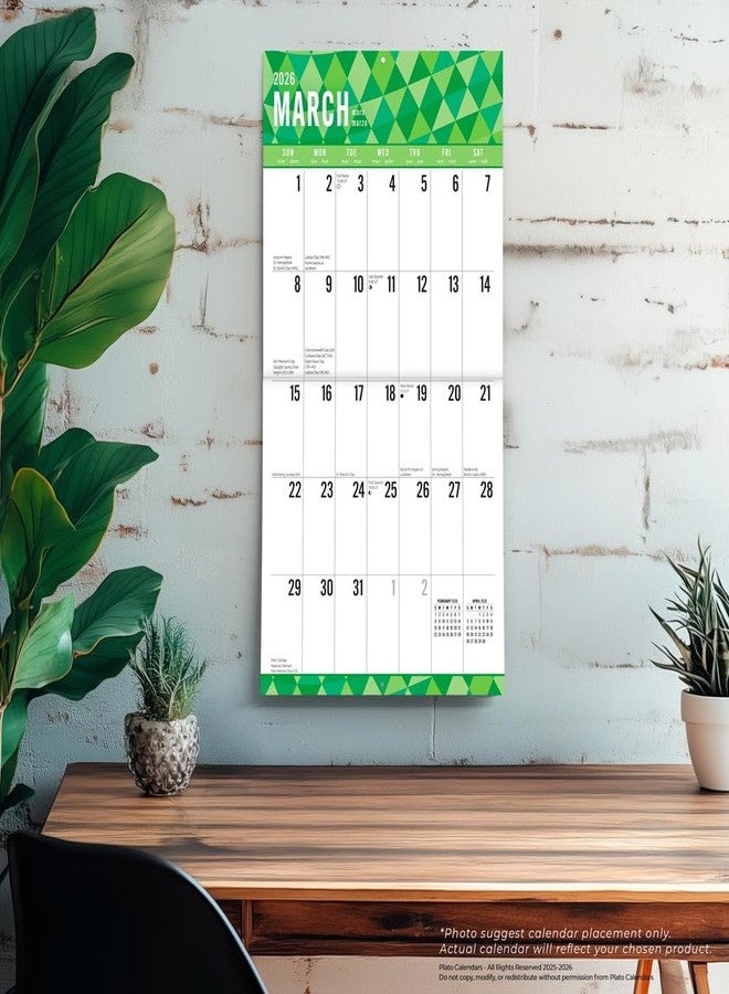 Plato 2026 Plato Jumbo Grid Large Print 12" x 12" Monthly Wall Calendar (9798330706631) - Image 5