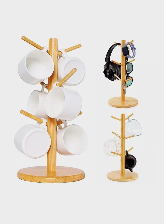 NAWAZJEE Mug Cup Holder Tree for Countertop Mug Stand Cup Holder Mug Rack Stand Coffee Cup Stand 6 Hooks Coffee Mug Display Kitchen Space Saver Coffee Bar Accessories - Image 2