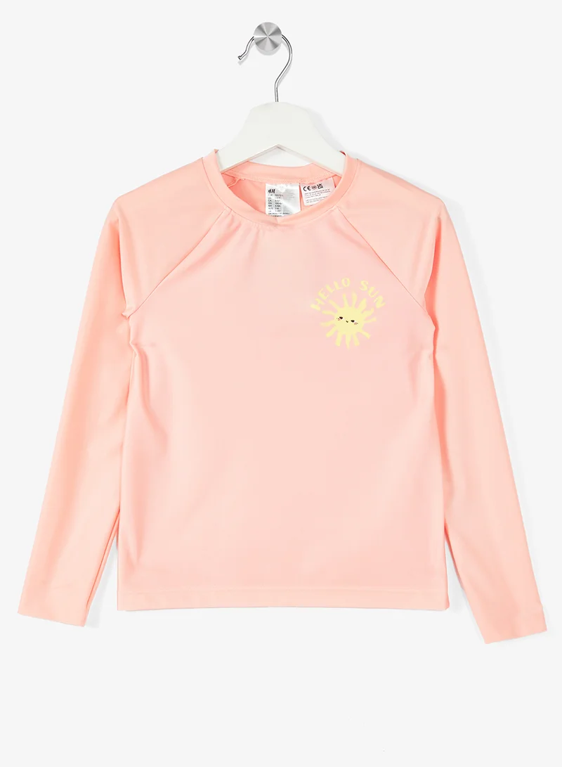 H&M UPF 50 motif-detail swim top