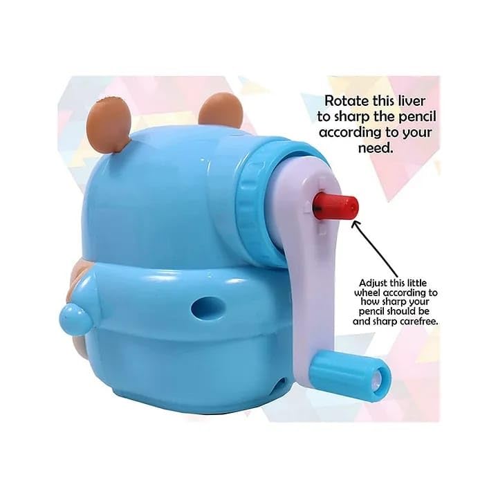 TEMSON Sharpener for Kids – Teddy Pencil Sharpener, Table Sharpener Machine, Birthday Return Gift, Sharpeners for School Supply (8530) (Blue) - Image 3