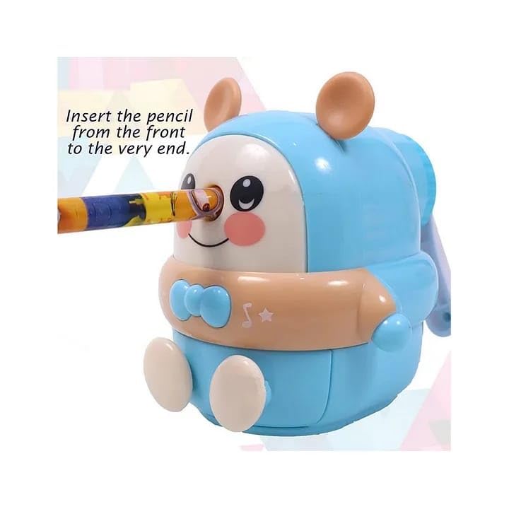 TEMSON Sharpener for Kids – Teddy Pencil Sharpener, Table Sharpener Machine, Birthday Return Gift, Sharpeners for School Supply (8530) (Blue) - Image 4