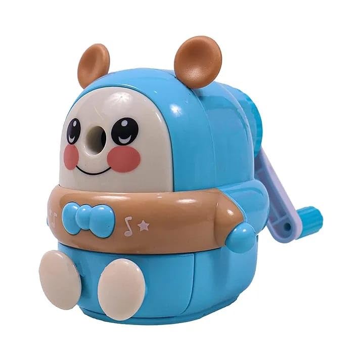 TEMSON Sharpener for Kids – Teddy Pencil Sharpener, Table Sharpener Machine, Birthday Return Gift, Sharpeners for School Supply (8530) (Blue) - Image 1