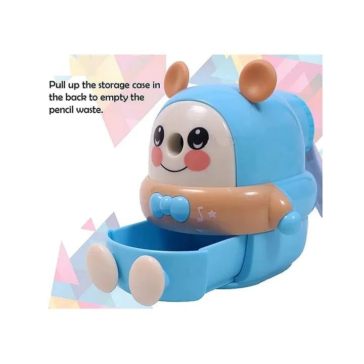 TEMSON Sharpener for Kids – Teddy Pencil Sharpener, Table Sharpener Machine, Birthday Return Gift, Sharpeners for School Supply (8530) (Blue) - Image 2