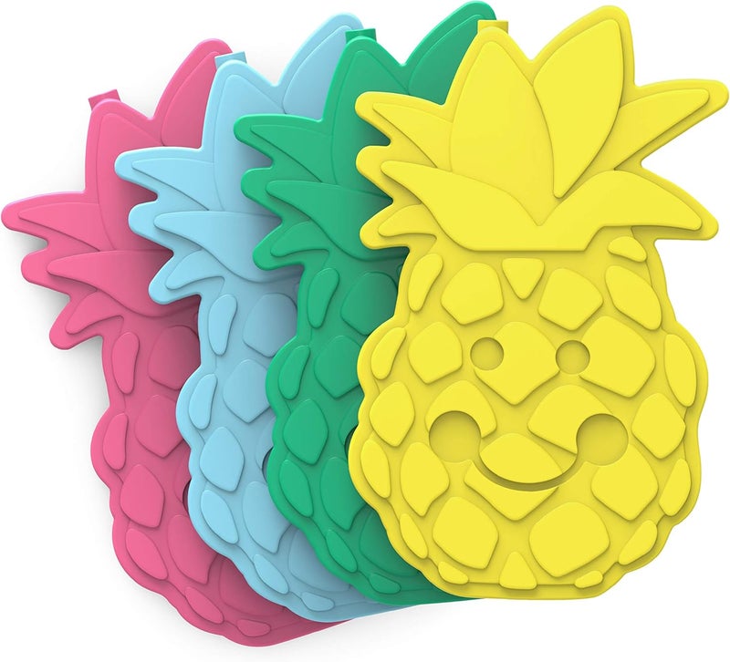 Bentgo Buddies Reusable Ice Packs - Slim Ice Packs for Lunch Boxes, Lunch Bags, and Coolers - Multicolored 4-Pack (Pineapple) - Image 1