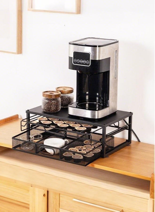 Forthcan Coffee Capsule Holder with Drawer, Countertop Coffee Organizer for Coffee Machine, Large Capacity Coffee Pod Storage for Kitchen & Office - Image 2