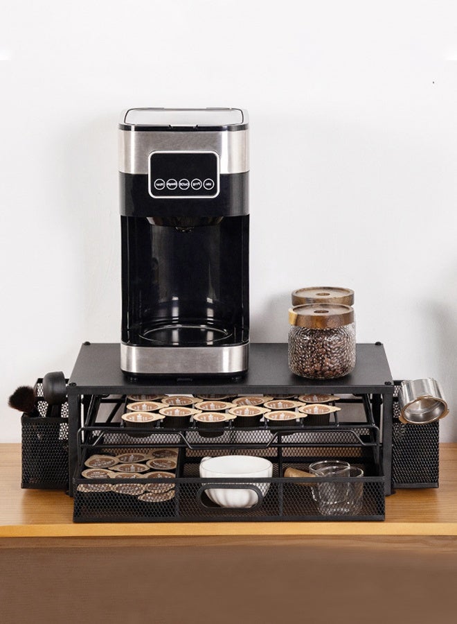 Forthcan Coffee Capsule Holder with Drawer, Countertop Coffee Organizer for Coffee Machine, Large Capacity Coffee Pod Storage for Kitchen & Office - Image 1