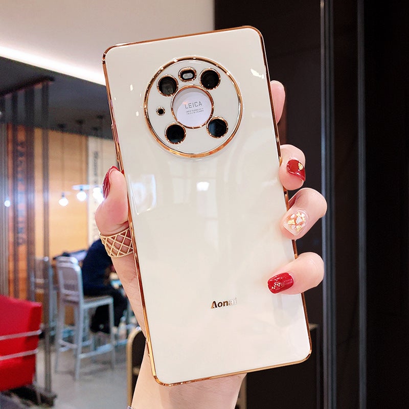 Silicone Phone Case for Huawei Mate 70 Pro P70 Nova 13, Electroplated Straight Edge, Shockproof, Anti-Fingerprint, Full Coverage - Image 5
