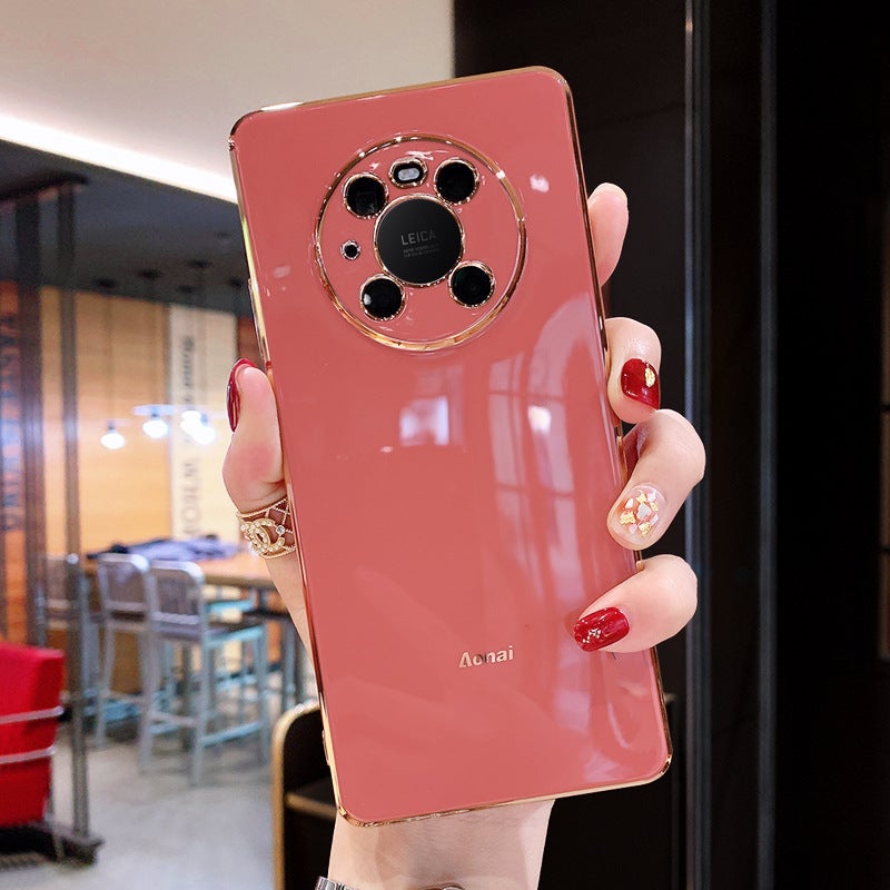 Silicone Phone Case for Huawei Mate 70 Pro P70 Nova 13, Electroplated Straight Edge, Shockproof, Anti-Fingerprint, Full Coverage - Image 3