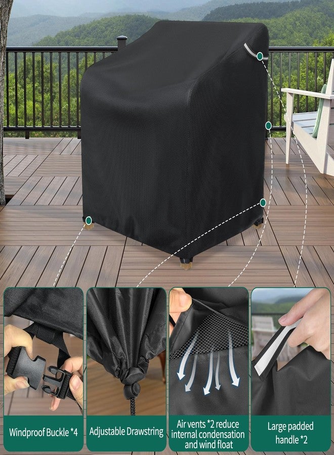 AKEfit Patio Chair Covers for Outdoor Furniture Waterproof 1 Pack,Heavy Duty Waterproof Outdoor Chair Covers for All-Weather Protection Lawn Lounge Deep Seat,Black-32Wx37Dx36H inches - Image 3