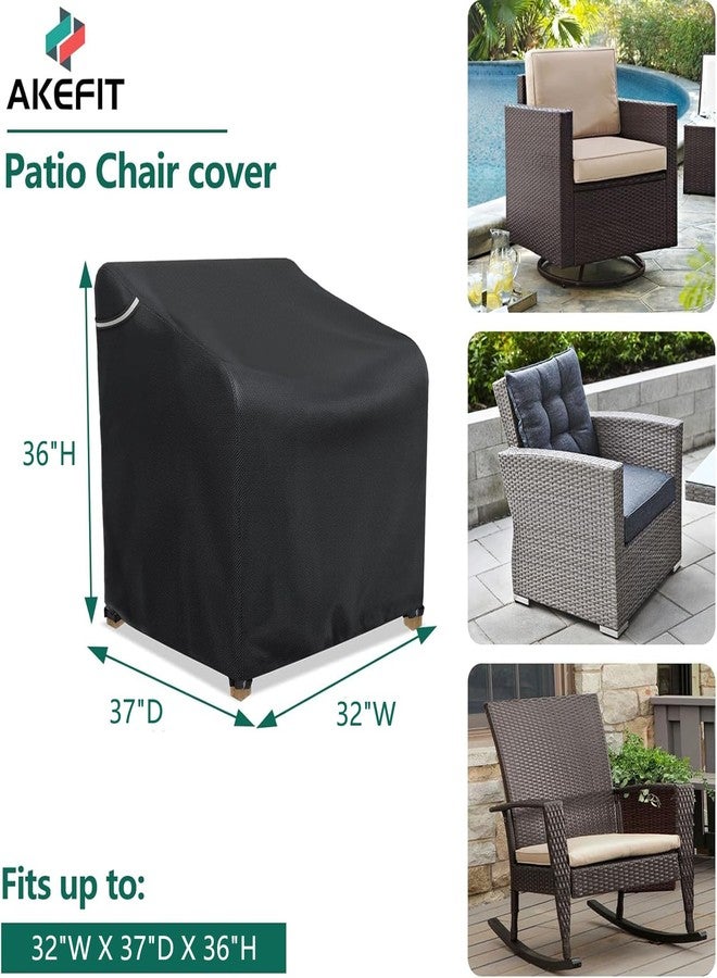 AKEfit Patio Chair Covers for Outdoor Furniture Waterproof 1 Pack,Heavy Duty Waterproof Outdoor Chair Covers for All-Weather Protection Lawn Lounge Deep Seat,Black-32Wx37Dx36H inches - Image 2