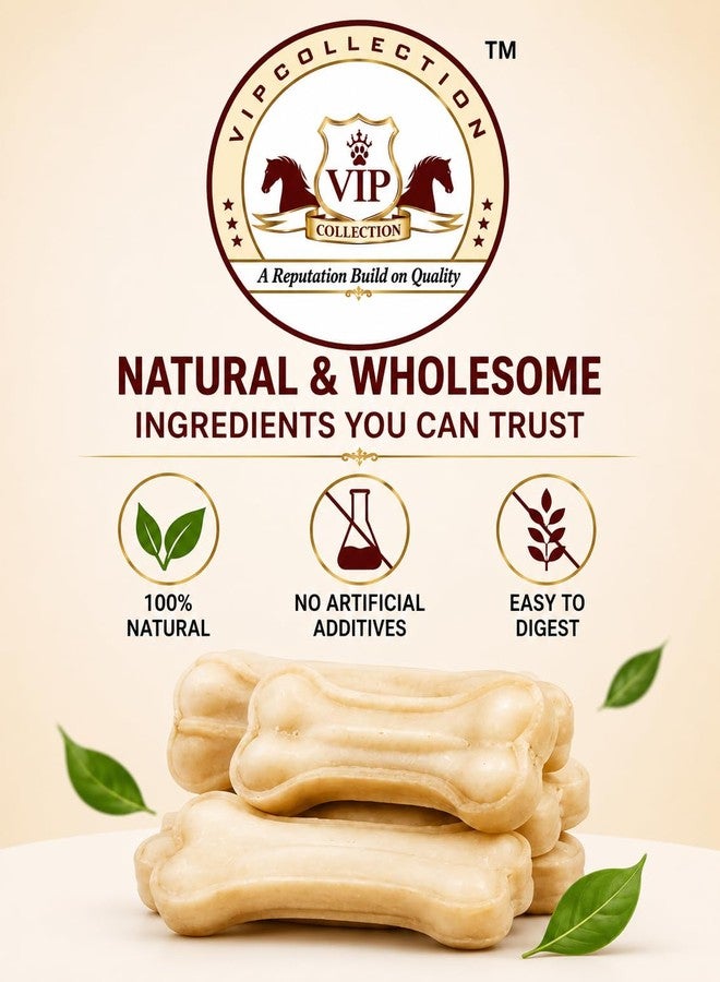VIPCOLLECTION VIP Collection Rawhide Dog Chew Bones for Dogs | Calcium Rich Natural Chews Dogs | 6 Inch Long Lasting Dental Treats | Easy to Chew Rawhide Bones for Teeth & Gum Health (6 INCH, 500 Gram) - Image 4