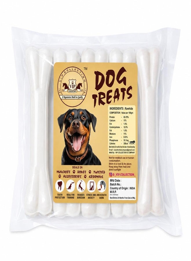 VIPCOLLECTION VIP Collection Rawhide Dog Chew Bones for Dogs | Calcium Rich Natural Chews Dogs | 6 Inch Long Lasting Dental Treats | Easy to Chew Rawhide Bones for Teeth & Gum Health (6 INCH, 500 Gram) - Image 1