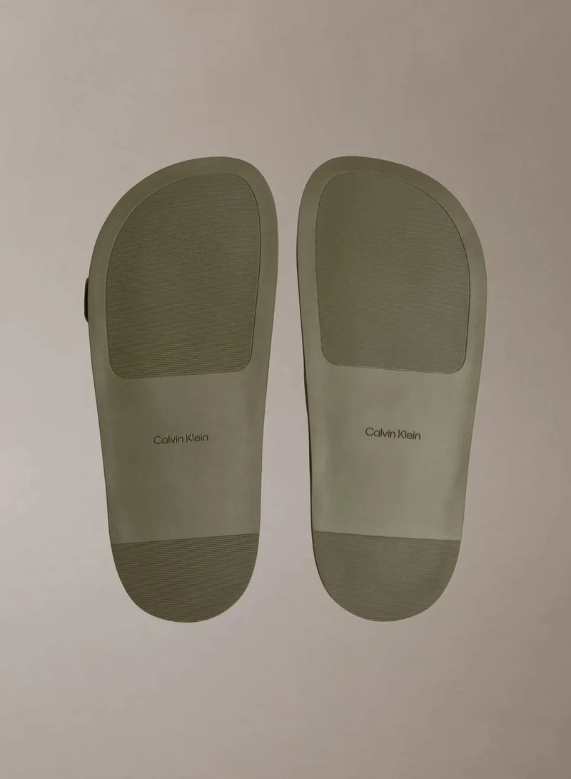 Calvin Klein Deep Lichen Green Double Buckle City Suade Sandal for Women | Best Price UAE