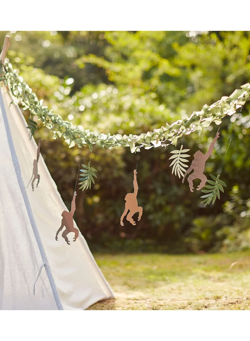 Ginger Ray Hanging Monkey & Leaf Jungle Backdrop