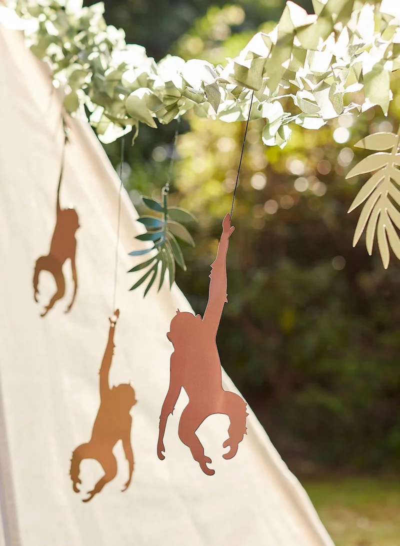 Ginger Ray Hanging Monkey & Leaf Jungle Backdrop