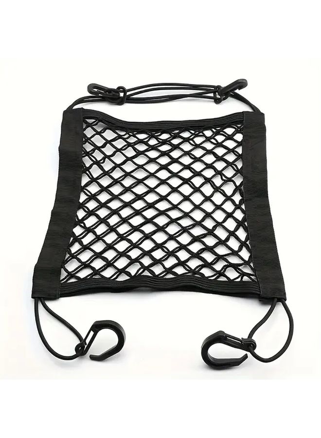 Black Double Layer Motorbike Cargo Net with Helmet Holder Storage Bag - Image 5