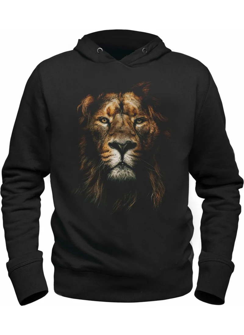 Alfa Tshirt Lion Printed Kids Black Sweatshirt