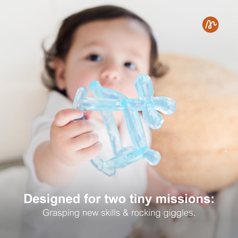 Miraloop Crystal Jelly Baby Teether â€“ Jellydog Teething Relief Toy for Infants 3-6 Months, Silicone Handheld Teething Toy, BPA-Free, Odorless, Prevents Choking, Safe for Babies (Amethyt) - Image 5