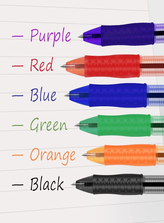 Piochoo Colored Pens,1.0mm 6 Assorted Colors Ballpoint Smooth Writing Pens,Pens for School Journaling Note Taking, Retractable Color Pens for Writing Office School Supplies - Image 4